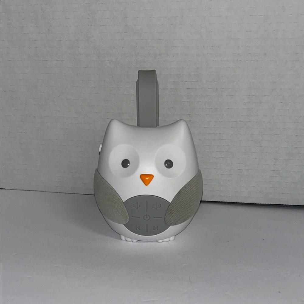 Skip Hop Owl Toy Speaker in White and Gray with Orange Accent